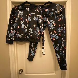 adidas floral jogging suit